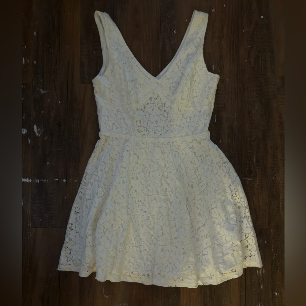 Lily Rose Cream Lace Mini Dress